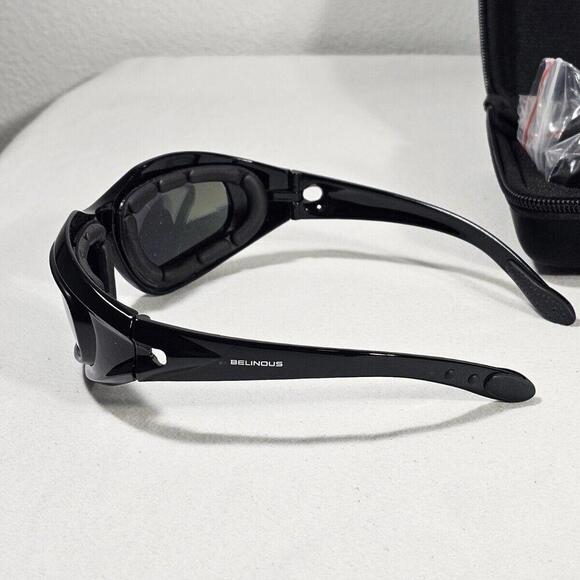 Belinous Polarized Motorcycle Glasses Sunglasses Goggles Interchangeable Lenses - Picture 8 of 11